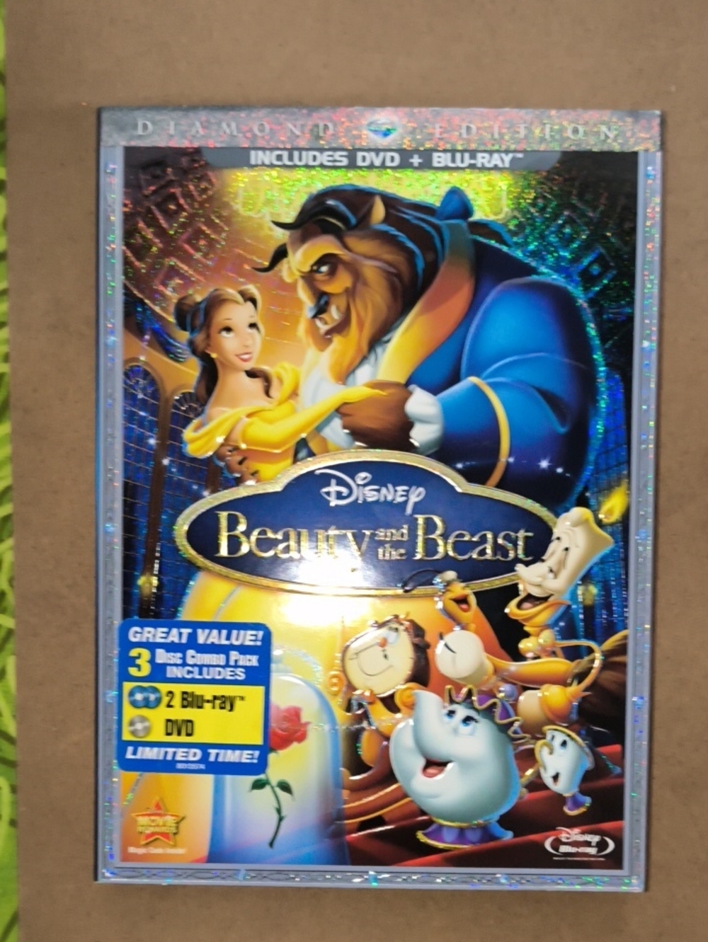 Disney Beauty and the Beast (DVD, 2010, 3-Disc Set, Diamond Edition) New Sealed